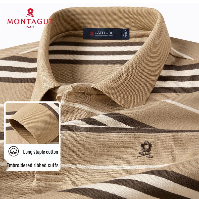 

MONTAGUT Men s Fine Cotton Knitted Long Sleeve Polo Shirt 54