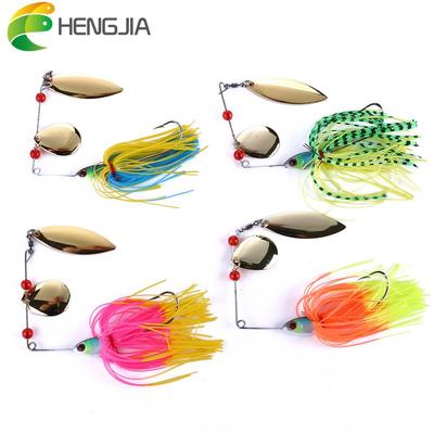 HENGJIA Spinnerbaits com saia de chumbo cabeça jigs iscas para perca biônico wobbler pesca equipamento