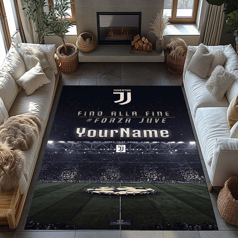 Juventus Customize Your Name Area Rug Perfect for Balcony Kitchen Bedrooms Entryway Antislip Carpet Office Home Decor Wedding Party Gift