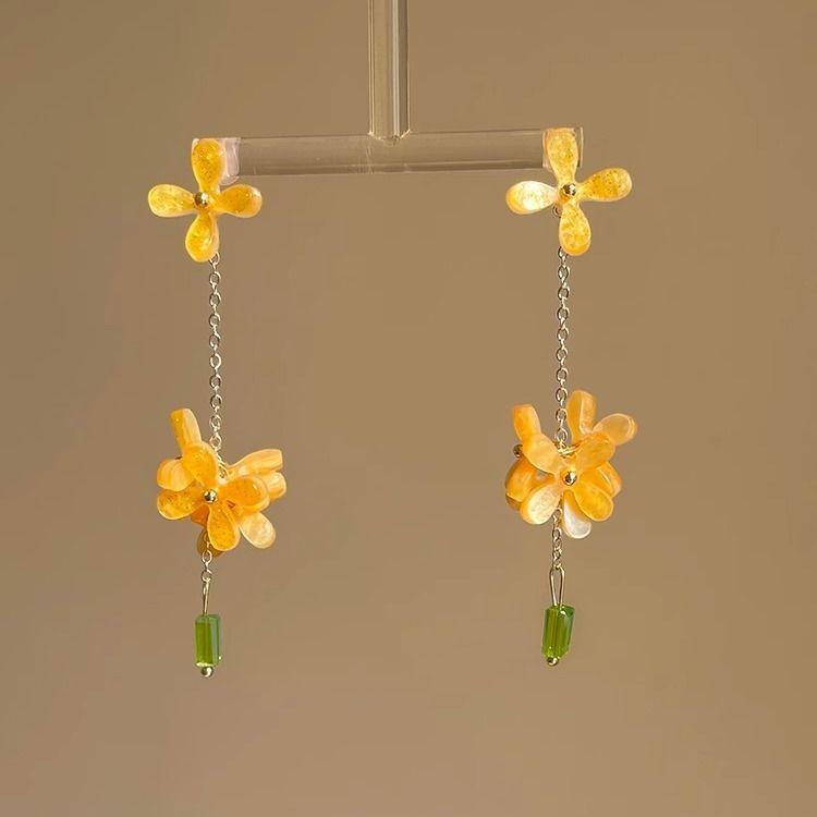 

Модный дизайн, темперамент, длинная кисточка, масляная живопись, цветок, личность, джокер, серьги, женские украшения