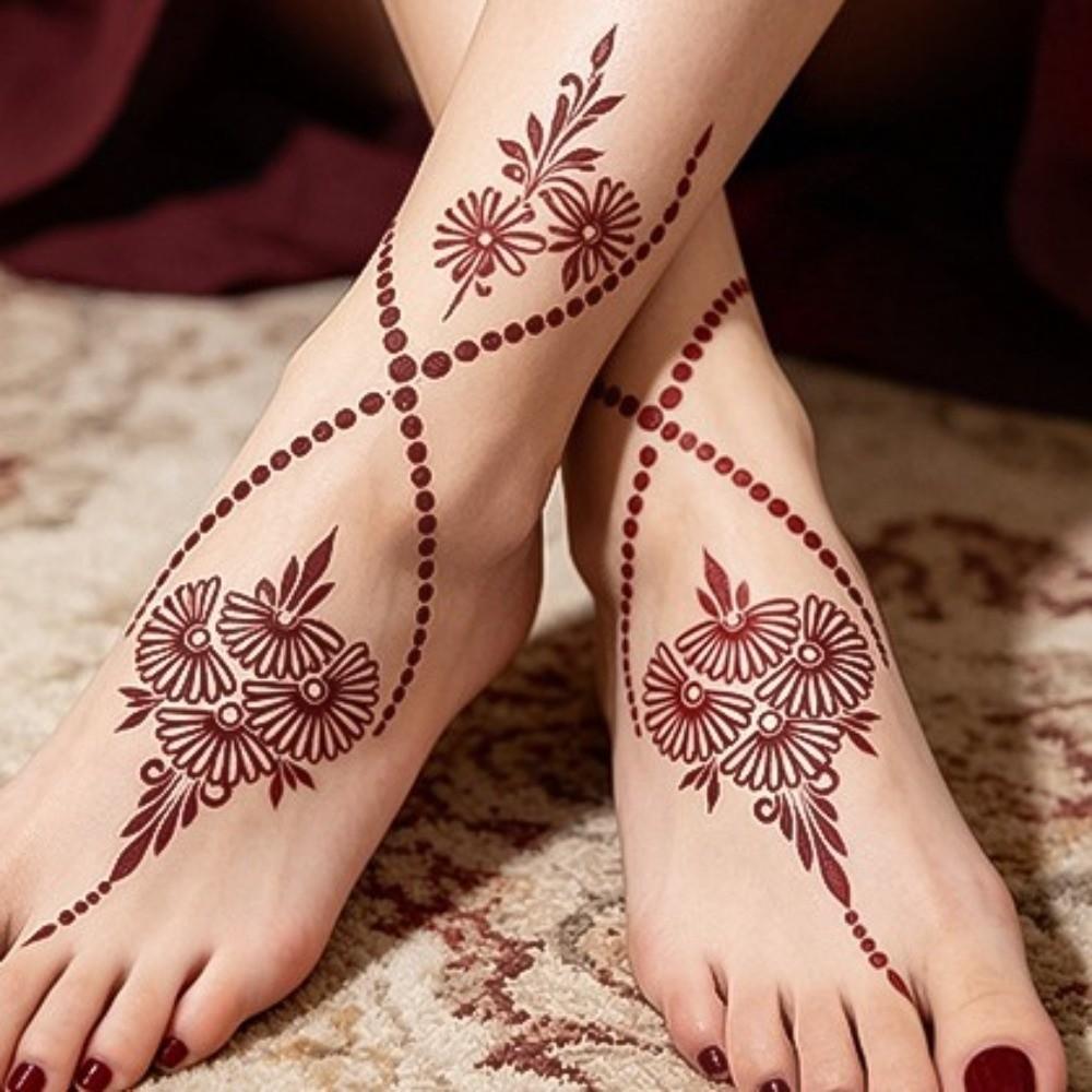 Flower Instant Decals Mehndi Designs Body Art Sticker Henna Tattoo Stickers  Summer Vacation