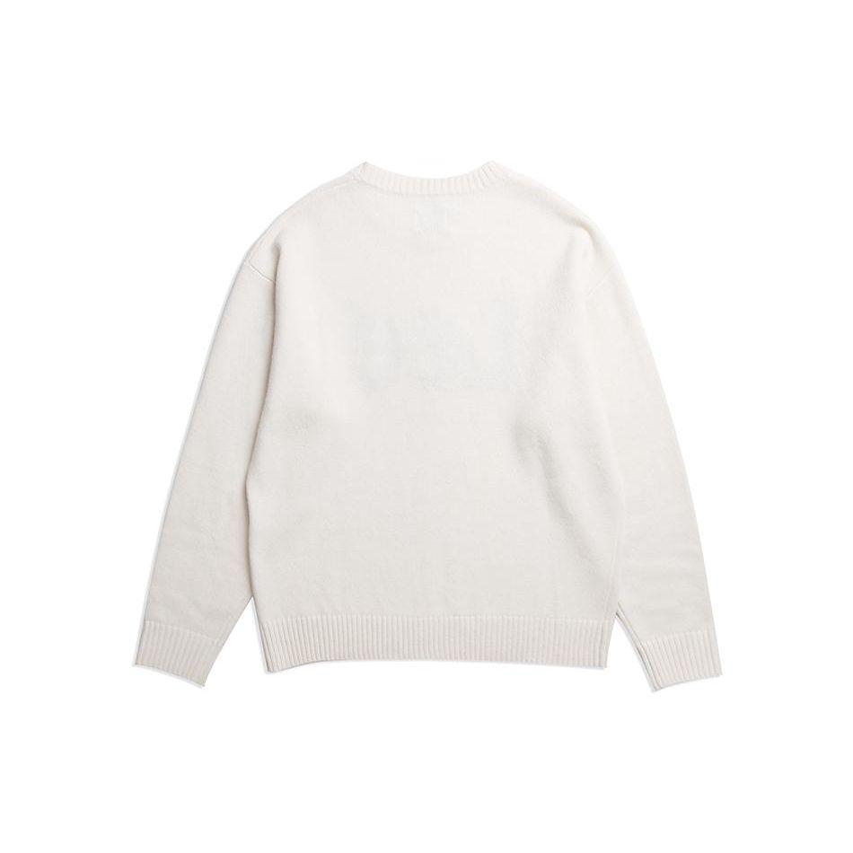 Lee Letter Logo Jacquard Crew Neck Pullover Casual Sweater Unisex sweater White LUT006379203158A04819