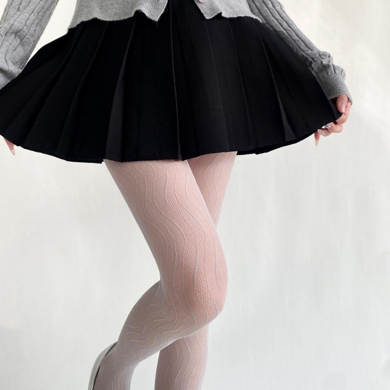 Women Lace Patterned Fishnet Tights High Waist Fishnets Leggings Net Stockings Pantyhose Thigh High Stockings Hosiery