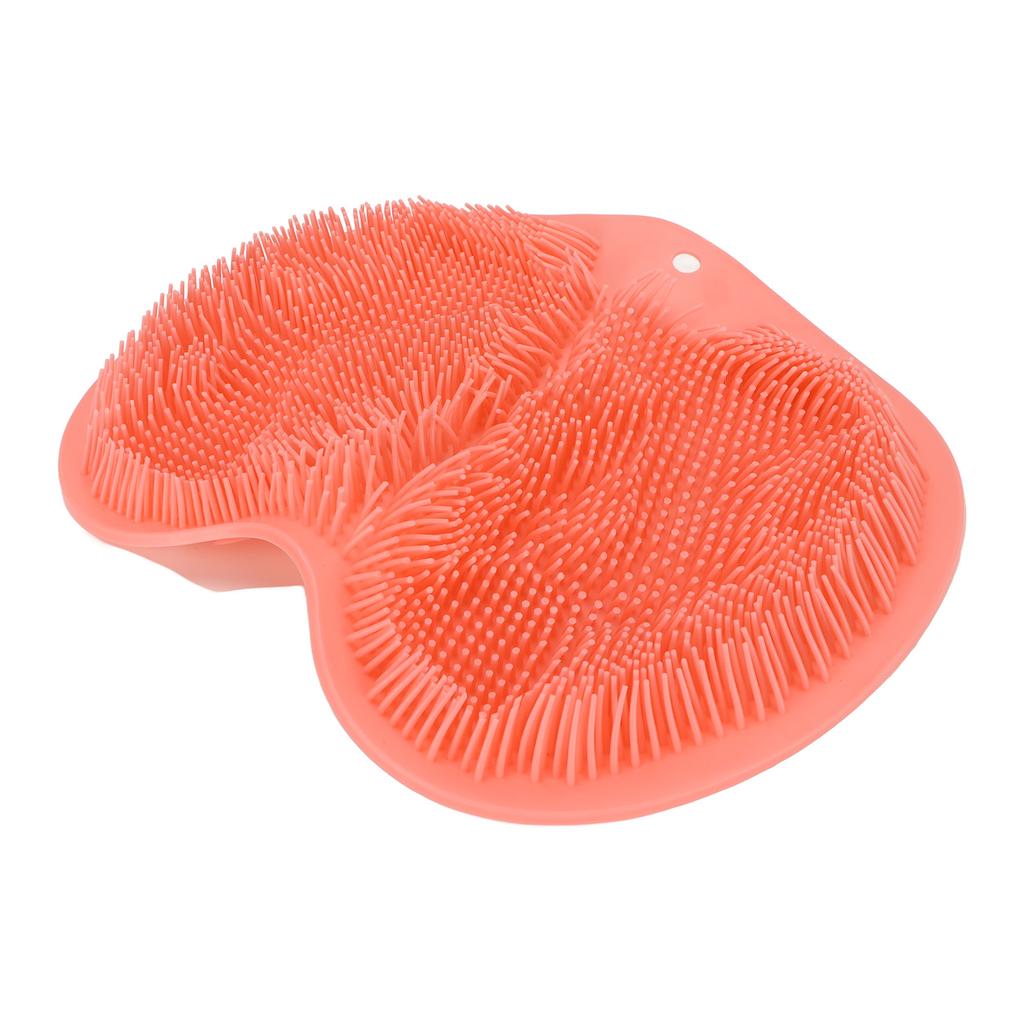 Shower Foot Scrubber Silicone Skid Resistance Shower Foot Massager Mat with Strong Suction Cups for Men Women Red