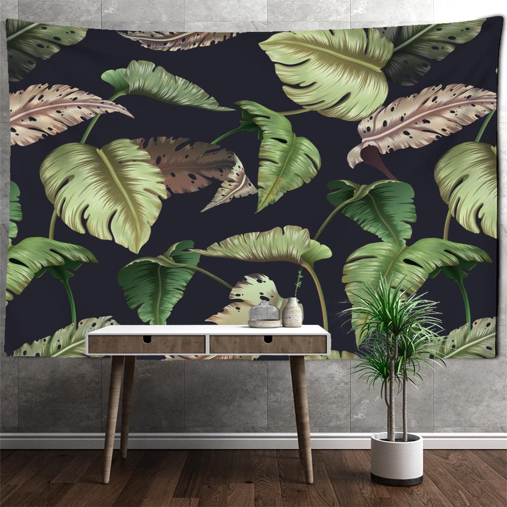 Ins Pflanze Blatt Tapisserie Gold Blatt Wandbehang Blatt Strand Handtuch Yoga Matte Schlafzimmer Zimmer Ästhetische Dekoration Wohnkultur