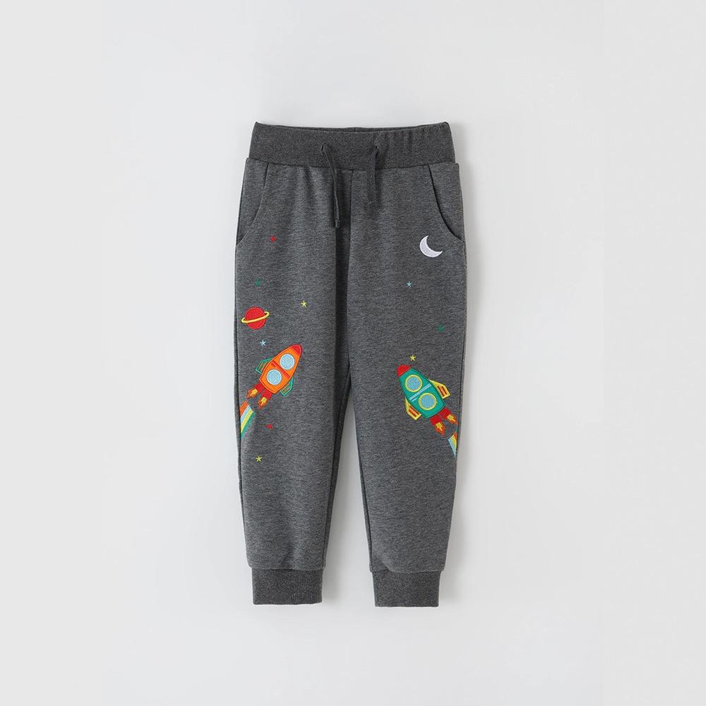 Boys Cartoon Cotton Sweatpants for Spring, Autumn, and Winter – European and American Style 100 cm