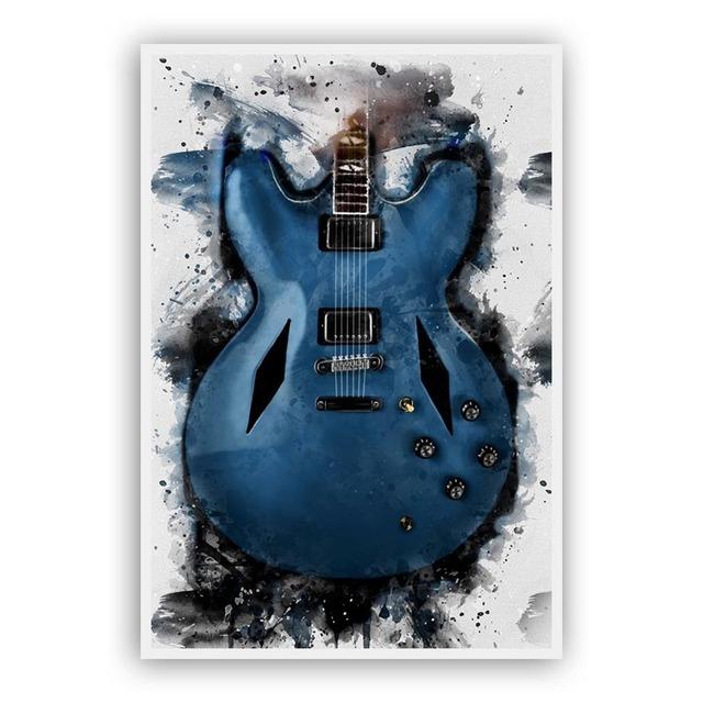 Modern Abstract Graffiti Various Guitars Posters and Prints Canvas Paintings Wall Art Pictures for Living Room Decor (No Frame)