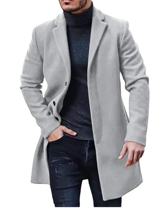 2022 Men's Wool Trench Coat - Multi-Color & Size Available