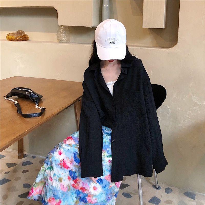 Women's Summer UV Protection Ice Silk Cardigan – Loose Fit, Breathable, Solid Color, Long-Sleeve, Plus Size
