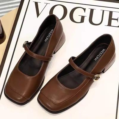 Moda Verano Nueva Marca Mujer Bailarinas Moda Punta Cuadrada Escote Zapato Mary Jane Suave Casual Zapatos de Ballet Zapatos Slingback