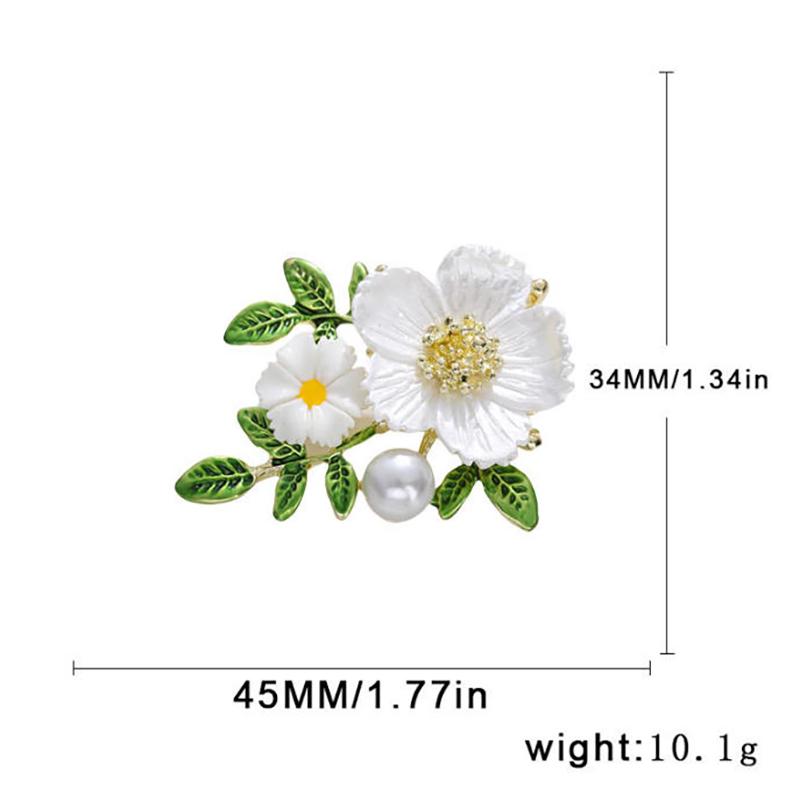 

Luxury Daisy Jasmine Flower Brooches for Women Fashion Plants Pins Clothing Accessories