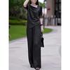 Plus Size Women's High-End Summer Top & Wide Leg Pants Set