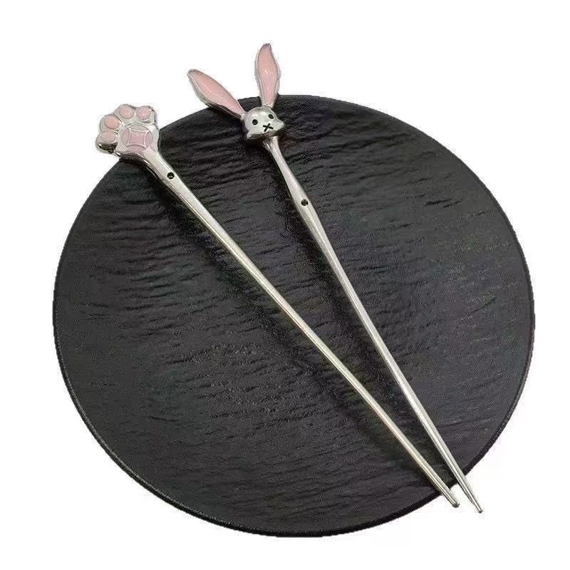 1pc/4pcs Adorable Rabbit & Cat Hairpin Cute Sweet Fixed Hair Accessory Simple Fashionable Versatile Hair Clip