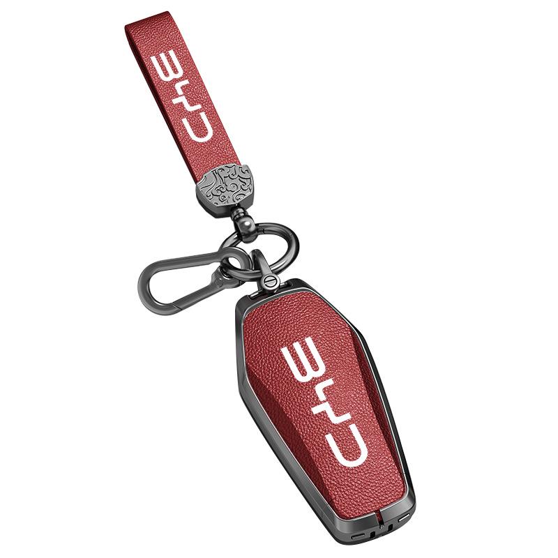BYD Han Key Cover - Compatible with BYD Qin Pro, Song Max New Energy, Tang, and Song Plus Cars, Features Metal Shell and Bag Buckle.