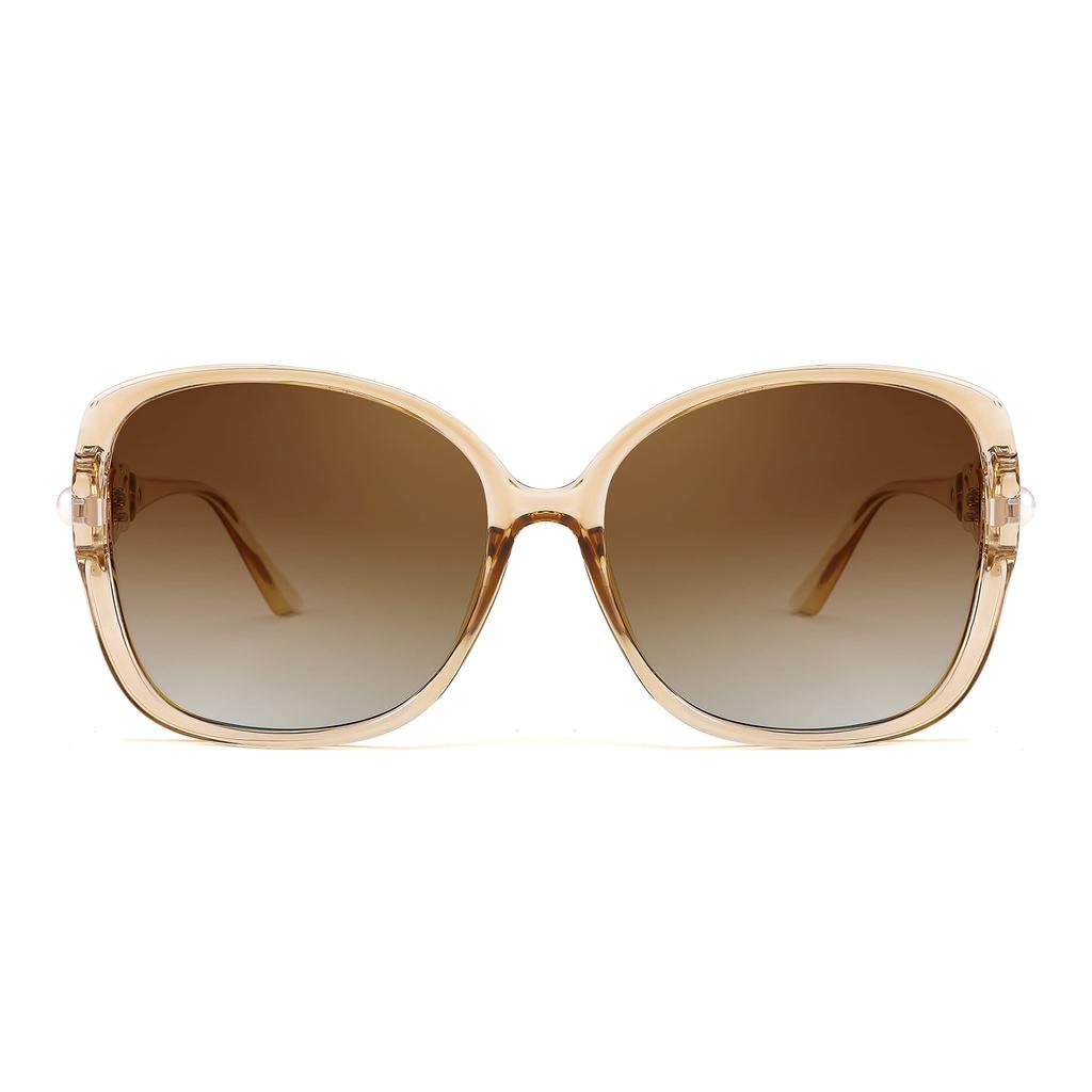 FEISEDY Polarized Pearl Sparkling Extra Large Fashion UV for B2821 Women's Sunglasses, Square, Frame, Designer, Protection, Sports, Fishing,