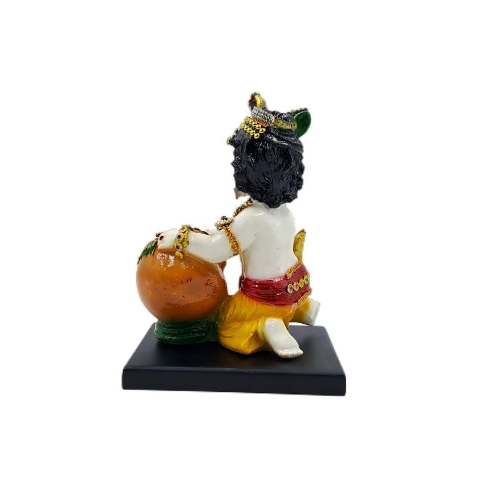 Baby Krishna Bal with Rakhi Pair Kishan Bal Gopal Maakhan Chor Makhan Chor Murti Idol Statue Sculpture