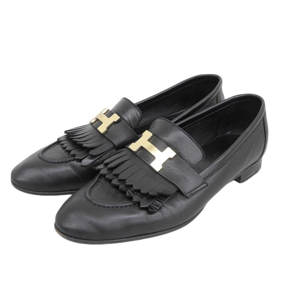 Hermes Excellent Condition Royale Tassel Loafers, Women's, Black, Size 37, AF192203Z Shoes 37 blackUsed