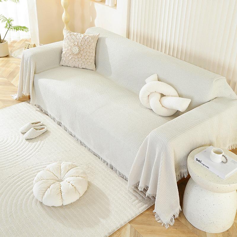 Nordic simple solid color ins wind sofa cover cloth four-season universal sofa towel full cover universal all-inclusive sofa cover