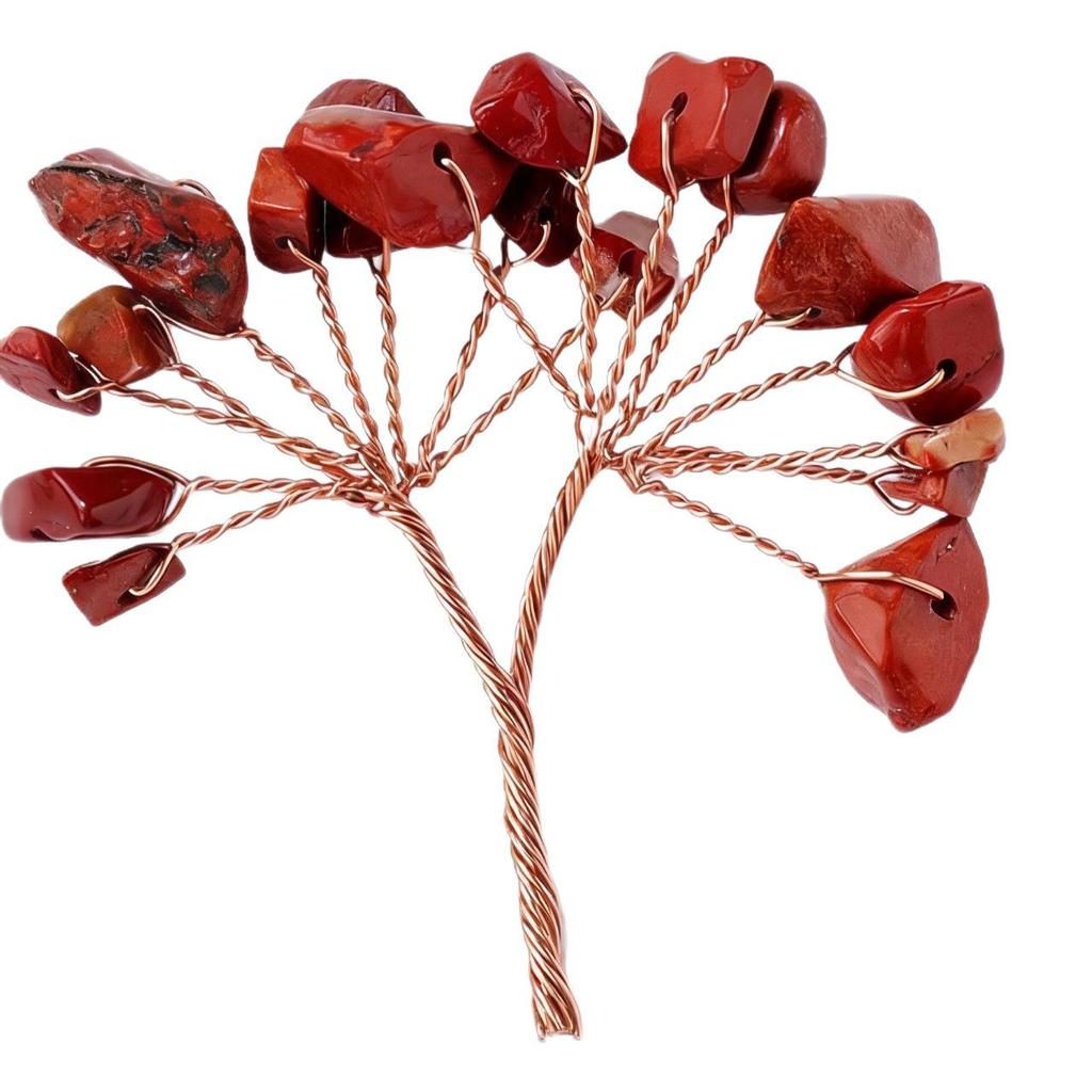 Natural Crystal Lucky Tree Head Accessories - Handmade Woven Home Decoration Ornaments, Semi-finished Product.