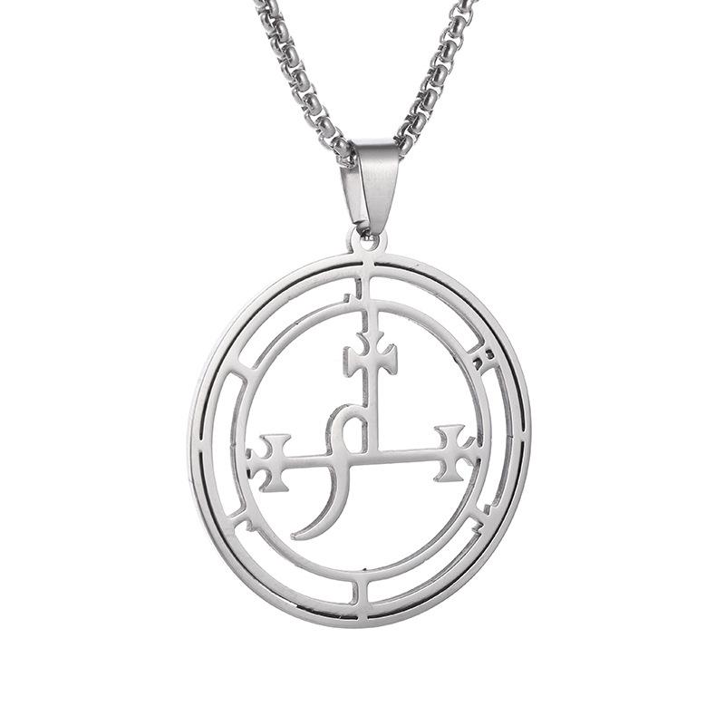 European and American Style New Men Solomon 72 Column Demon God Pattern Steel Pendant with Fashionable Temperament Titanium Steel Necklace for Women