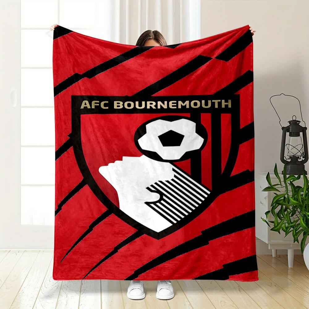 AFC Bournemouth Logo Blanket Design Print Blanket Soft and Cozy Perfect for the Living Room Bed Sofa or a Nap,gift