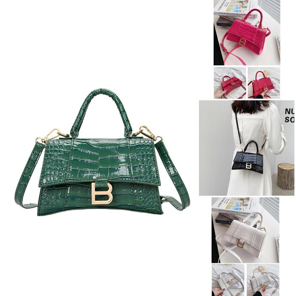 Sac à bandoulière élégant en cuir PU effet alligator pour femmes, sac fourre-tout/messager tendance et durable pour un usage quotidien