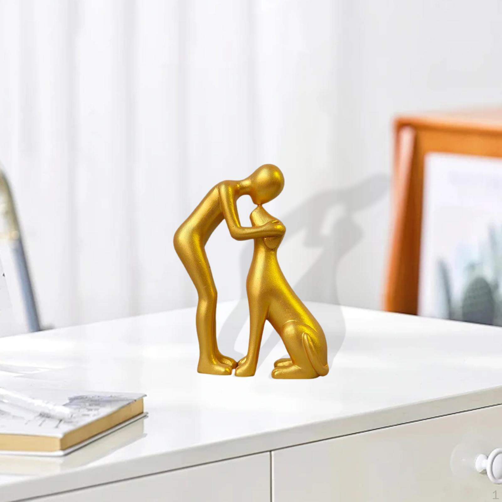 

And A Dog Statue, Unique Piece, Decorative Collectible, Creative Elegant Sculpture, золотистий