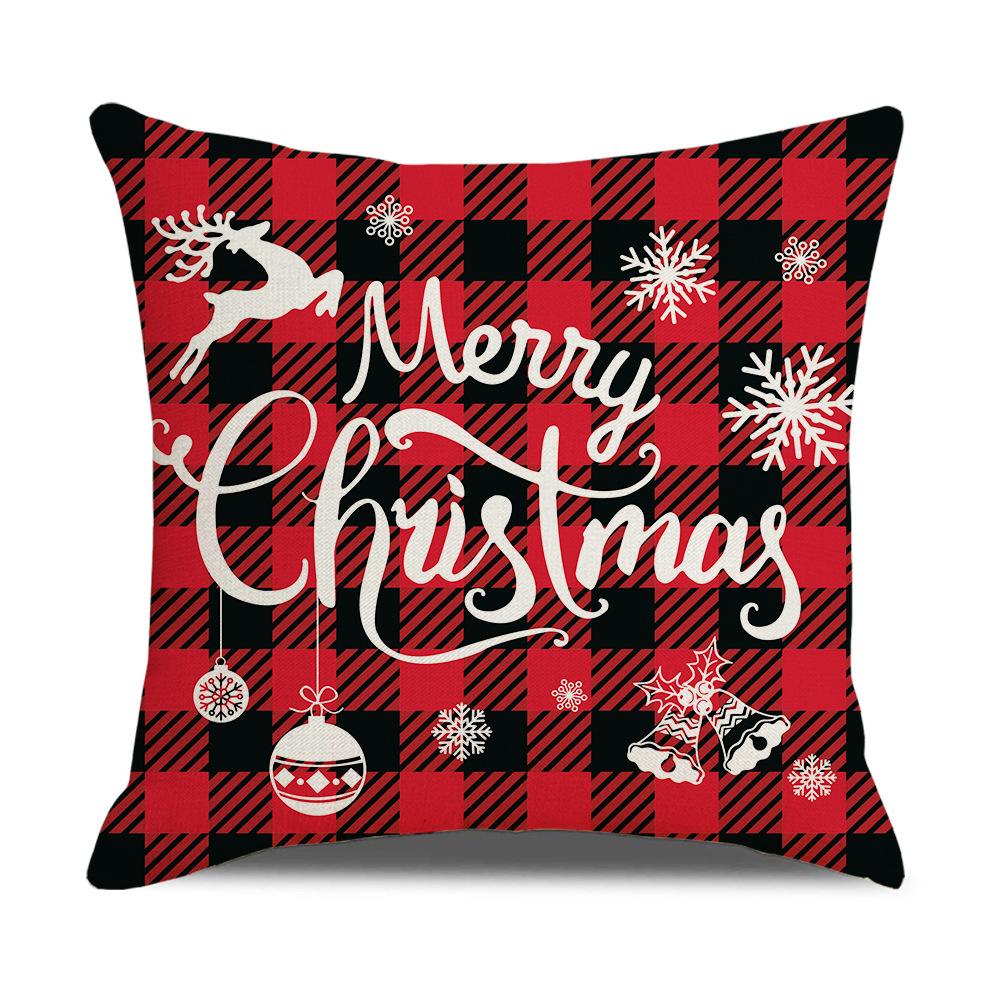 Weihnachts-Kissenbezug Brief Elch Weihnachtsbaum Sofa-Kissenbezug Leinen Kissen Heimtextilien