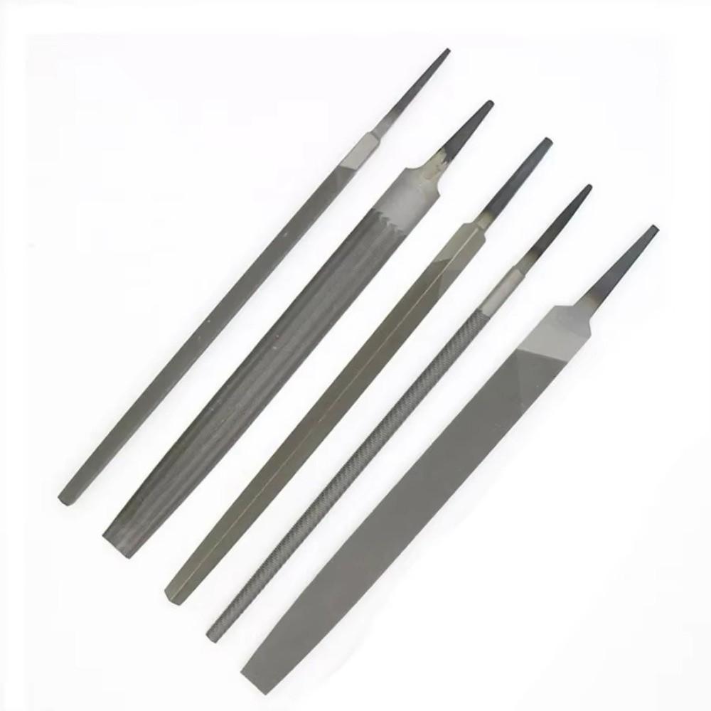 5Pcs Flat/Round/Half Round/Triangle/Square Woodworking Steel Rasp 6 Inch File Flat  For Metalworking