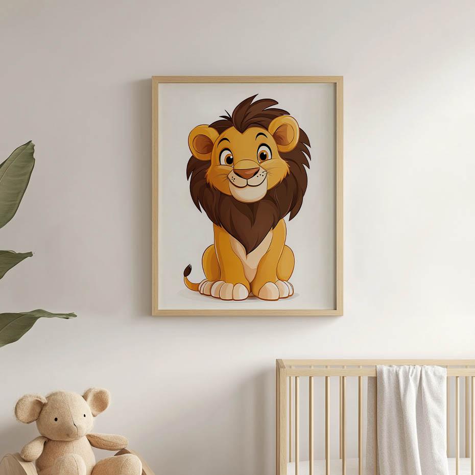 Plakat Uśmiechnięty Lew Plakat Uśmiechnięty Lew, 30X40 Cm, Bez Ramy, Płótno Premium Na Blejtramie