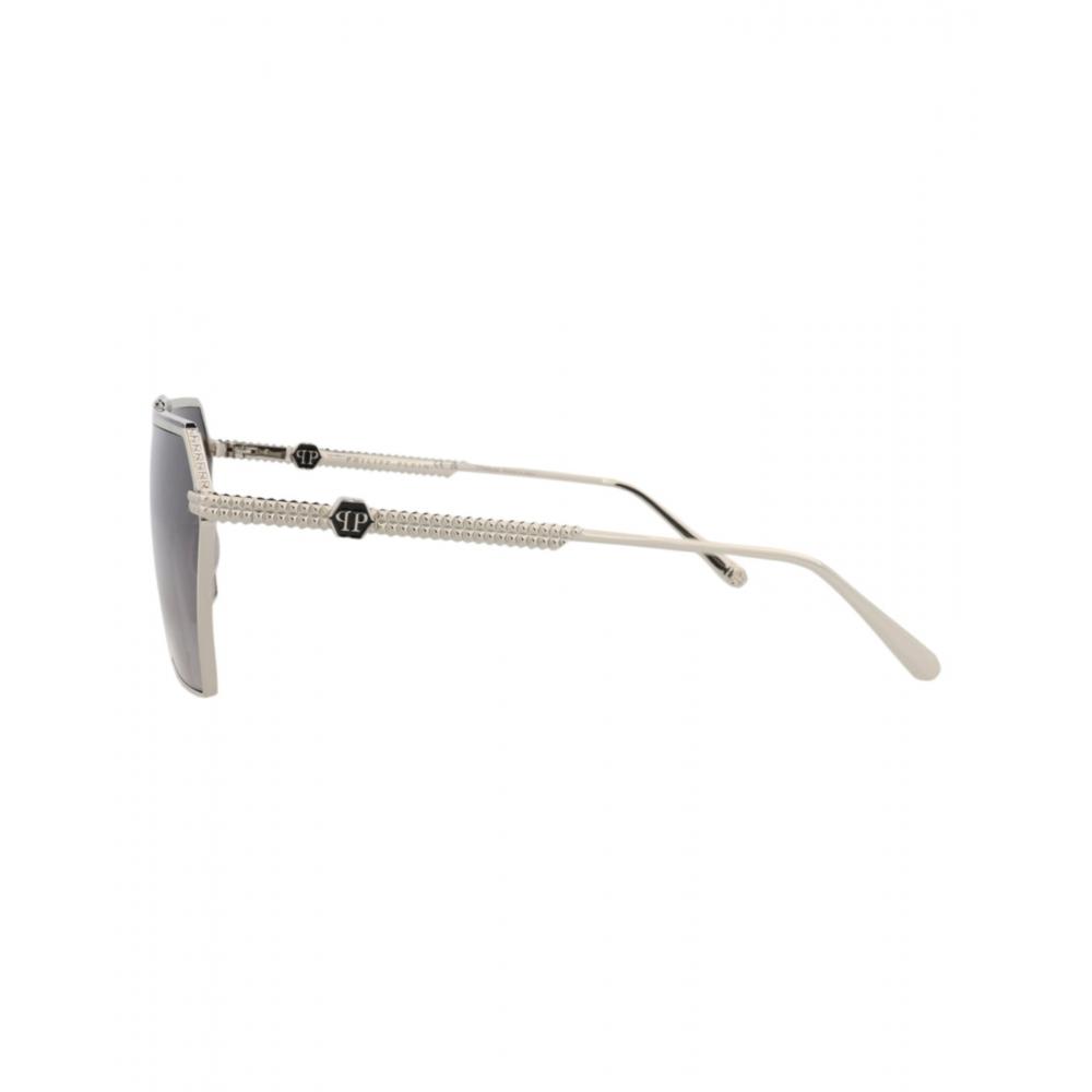 Philipp Plein Metal Sunglasses Aviator Frame Palladium Palladium Smoke