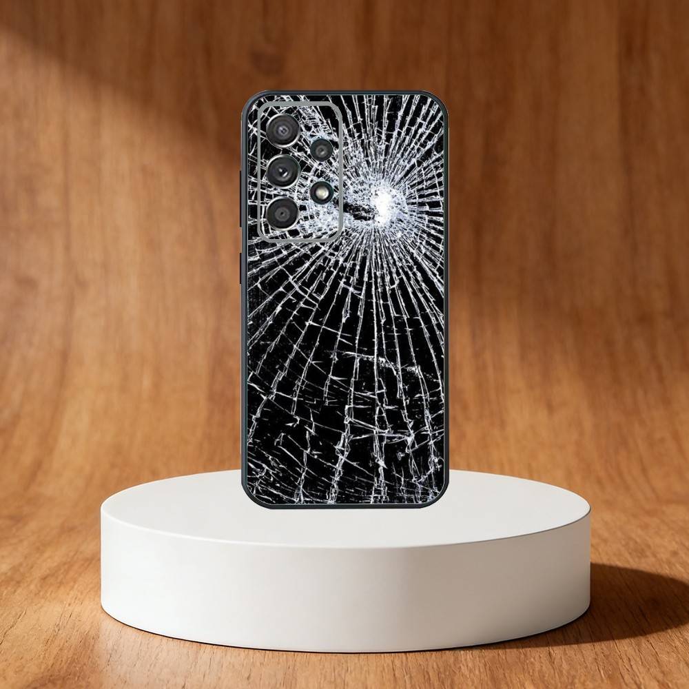 3D Vision Glass Shards Phone Case For Samsung S25,S24,S21,S22,S23,S30,Ultra,S20,Plus,Fe,Note,10,9,5G Black Cover