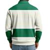 Men's Casual Loose Colorblock Print Lapel Button Long Sleeve Top