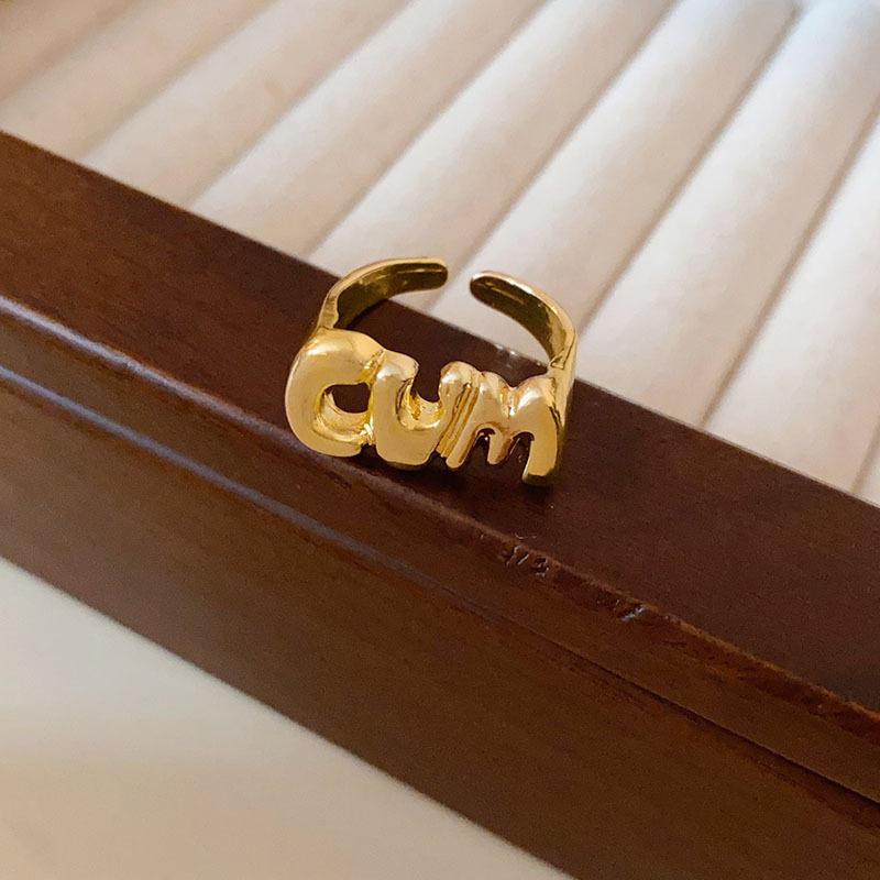 

Real gold electroplated super flash zircon round love ring fashionable versatile temperament index finger ring