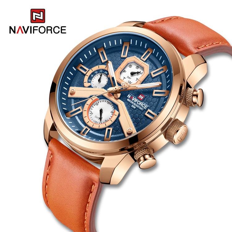NAVIFORCE Orologio Digitale Militare Uomo – Movimento Giapponese, Analogico, Impermeabile 30m, Cronografo, Pelle