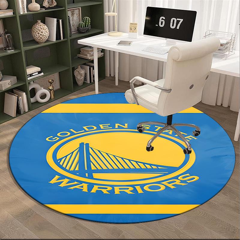 Golden State Warriors Logo Round Rug for Livingroom,Bedroom, Palyroom, Chair Rug, Area Rug, Circle Carpet, Large Size Fan Christmas Gift