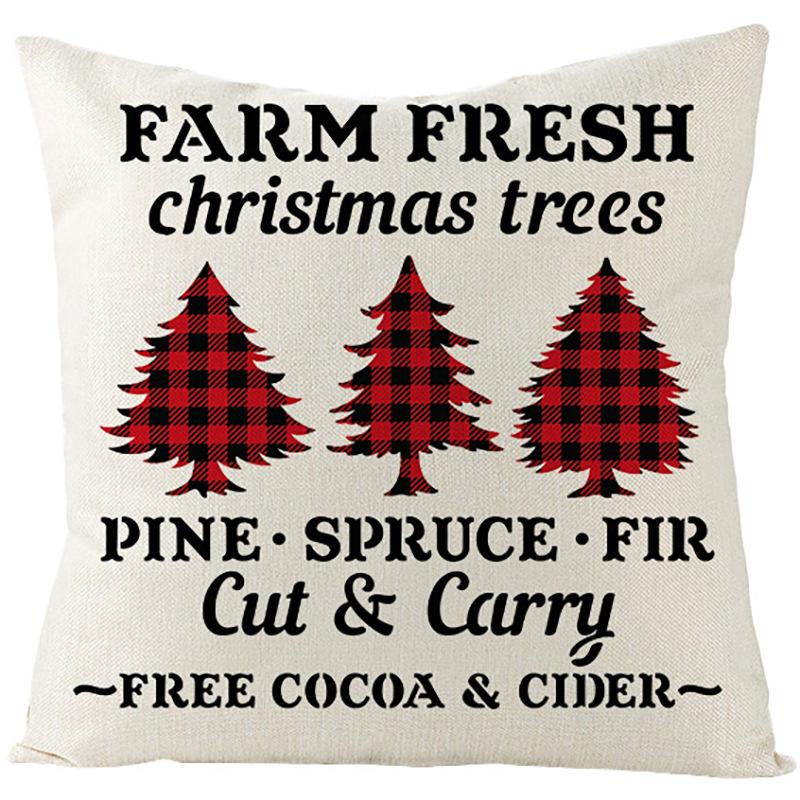Pillow Christmas Pillow Cover Red and Black Plaid Sofa Cushion Cover Car Backrest Lumbar Support Nordic
