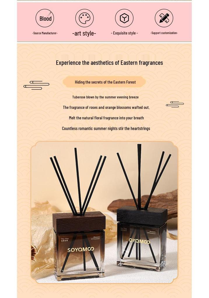 Wilderness Super Fang Flameless Aroma Diffuser: Long-Lasting Hotel Air Freshener with Rattan Sticks & Essential Oils
