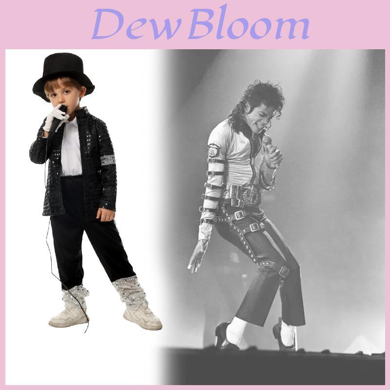 Mj Michael Jackson Cosplay Costume For Kids With Print For Stage Dance Performance