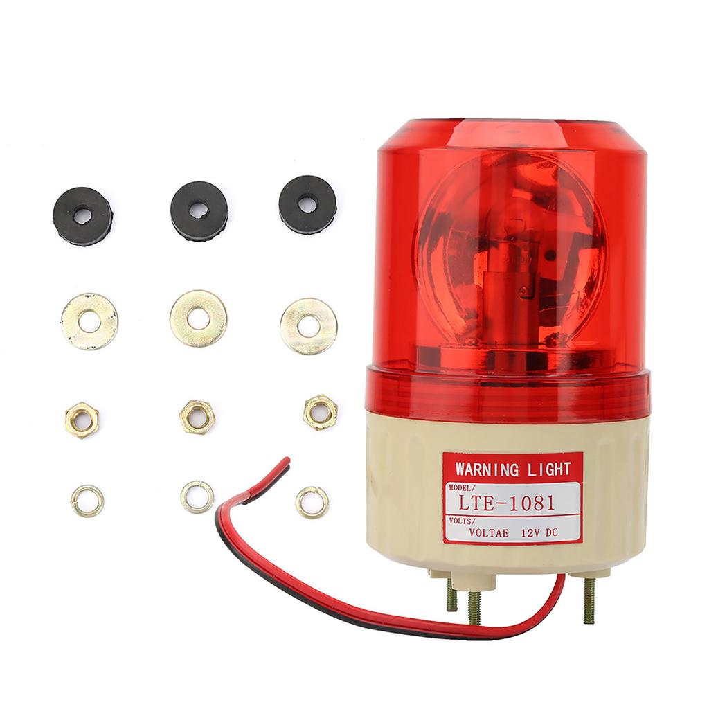 DC 12V Flash Rotary Warning Light Alarm Lamp Factory Construction Red