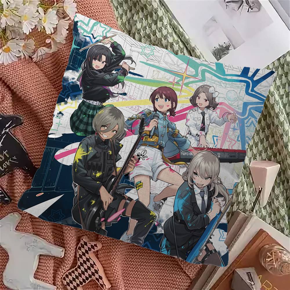 Anime Girls Band Cry Cushion Cover Car Throw Pillow Case For Sofa Car Christmas Gift Xcm Xcm