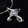 Geometric Silver Cross Pendant Necklace With Zirconia For Romantic Couples