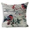 45*45Cm Merry Christmas Cushion Cover Birds Garland Pillowcase Single Sided Print Polyester Sofa Pillow Case For Home Xmas Decor
