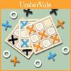 Jeu de Puzzle en Bois Tic-Tac-Toe Trois en Ligne Bien Façonné pour le Développement Cérébral et le Jeu Interactif des Enfants