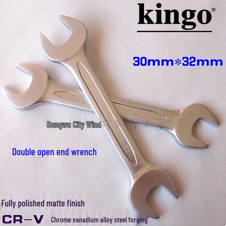 Taiwan Kingo Double Open-End Wrench 6*7-30*32, CR-V Alloy, Matte Finish