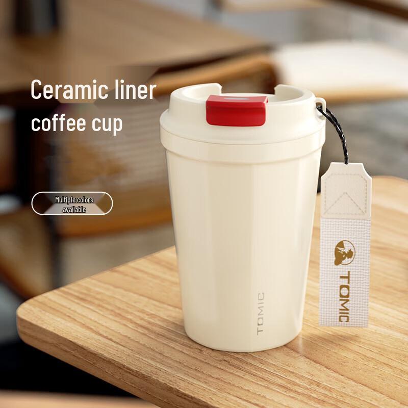 TOMIC Portable Ceramic Lined Insulated Coffee Cup