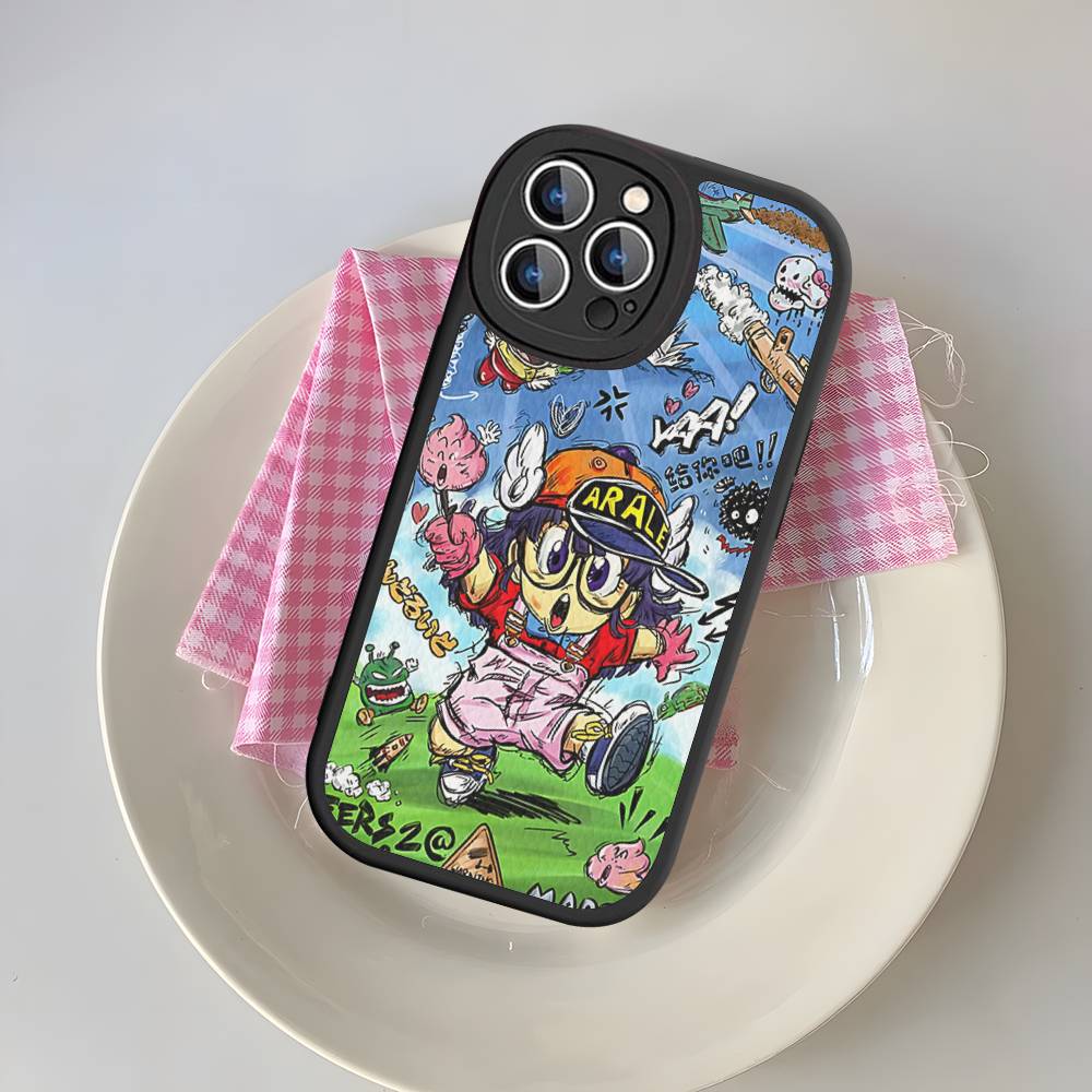 Cartoon Dr Slump Arale Phone Case For IPhone 16 15 14 13 12 11 Pro Max Plus Shockproof Leather Cover