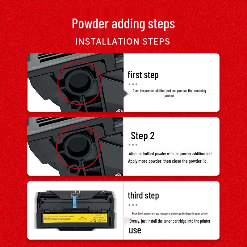Compatible with Guangdian Tong OEP102D Toner Cartridge, PT-8008TB Ink Cartridge, and PT-8008TR Red-Head Document Toner Cartridge.