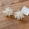 Pearl Crystal Flower Earrings-Silver Pins