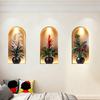 3Pcs 3D Flower Wall Stickers, Realistic Flowers Vase Wall Decals, Waterproof Self-Adhesive Potted Plants Stickers, Greenery Wall Stickers for Living